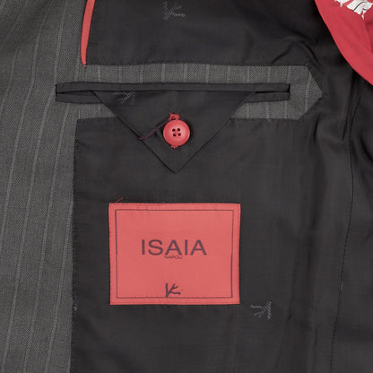 $6850 ISAIA NAPOLI "Gregorio" Gray Suit Hand-Sewn Fine Wool 4 Season Striped