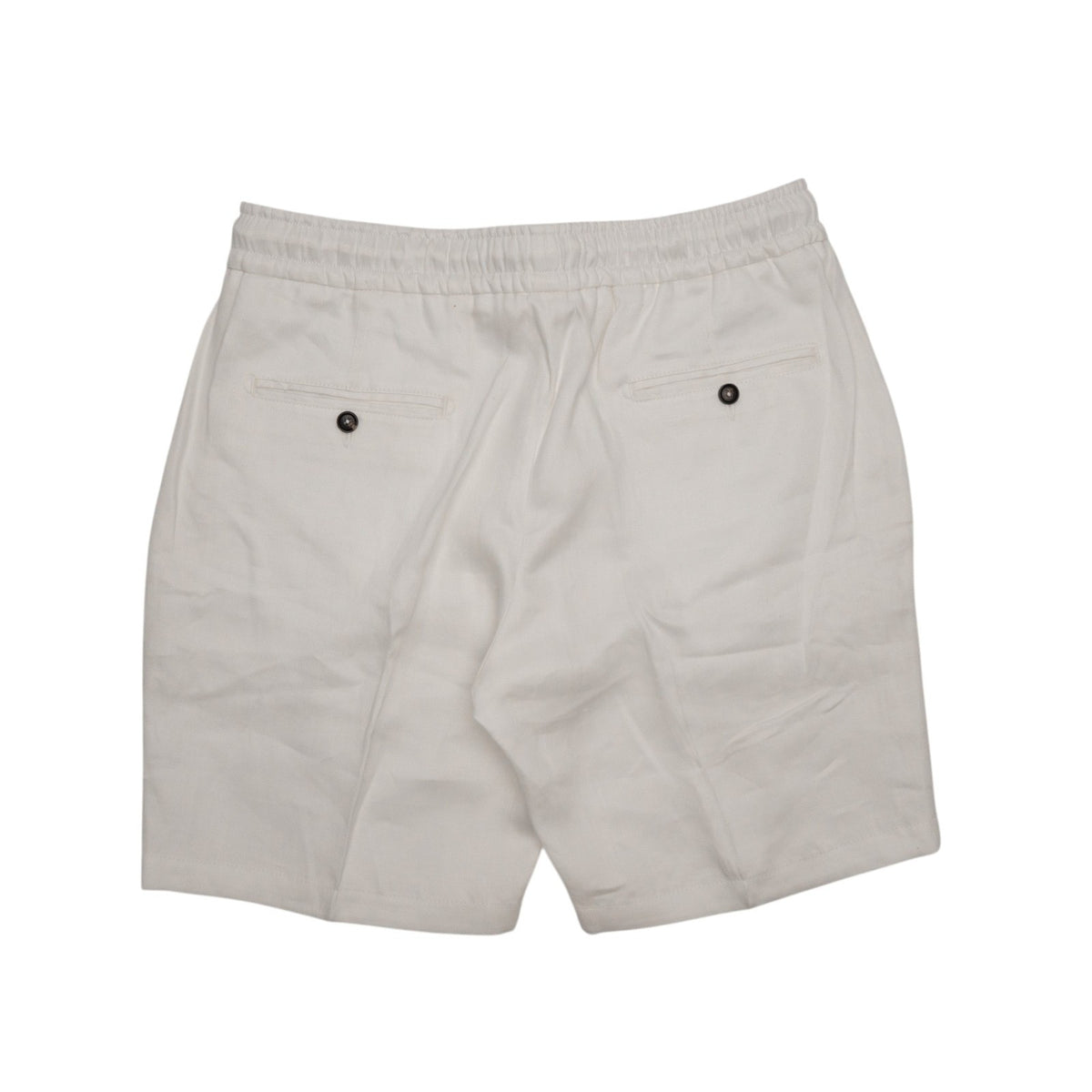 985$ ISAIA White Drawstring Short Pant 100% Linen Regular Fit 36 US / 52 EU