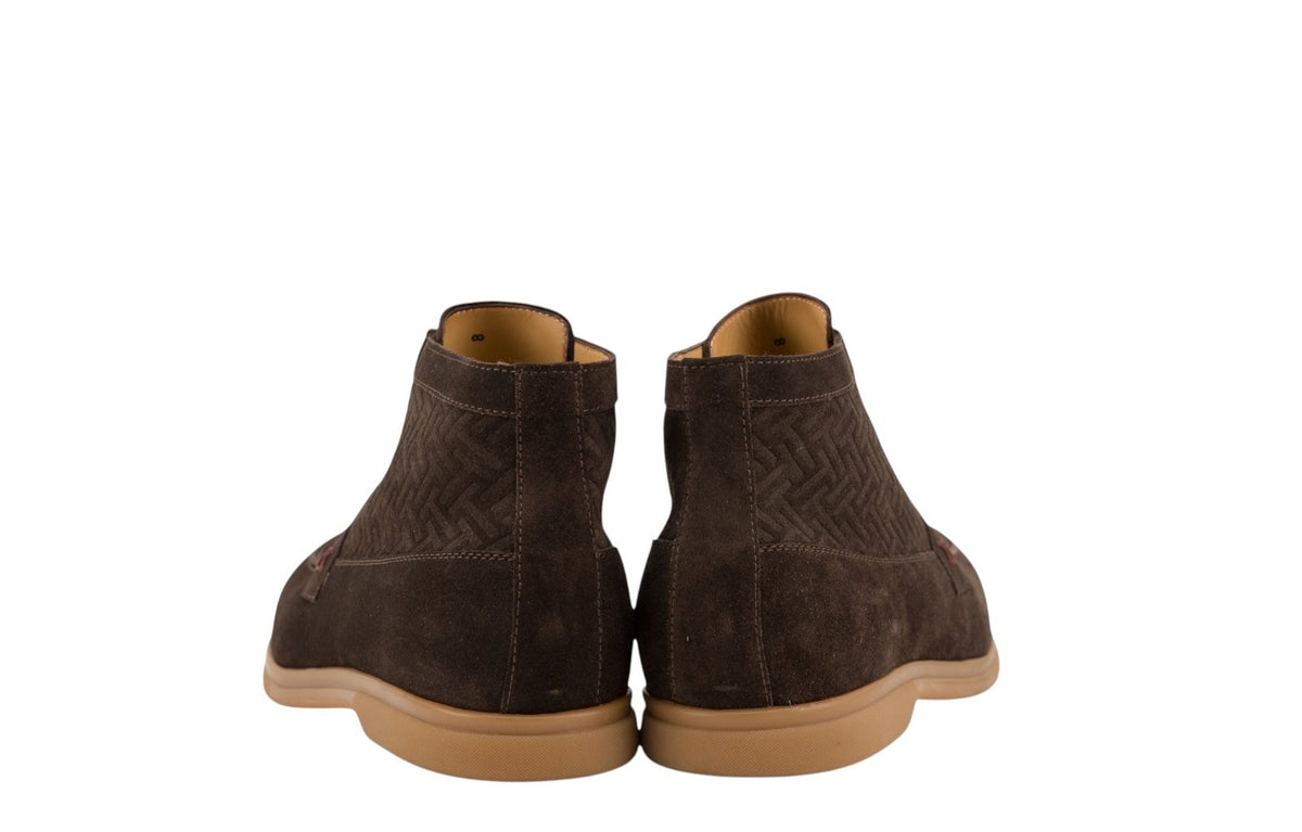 1350$ TESTONI "Portofino" Ankle Boot  Casual Suede Cigar 8 UK / 9 US / 42 IT