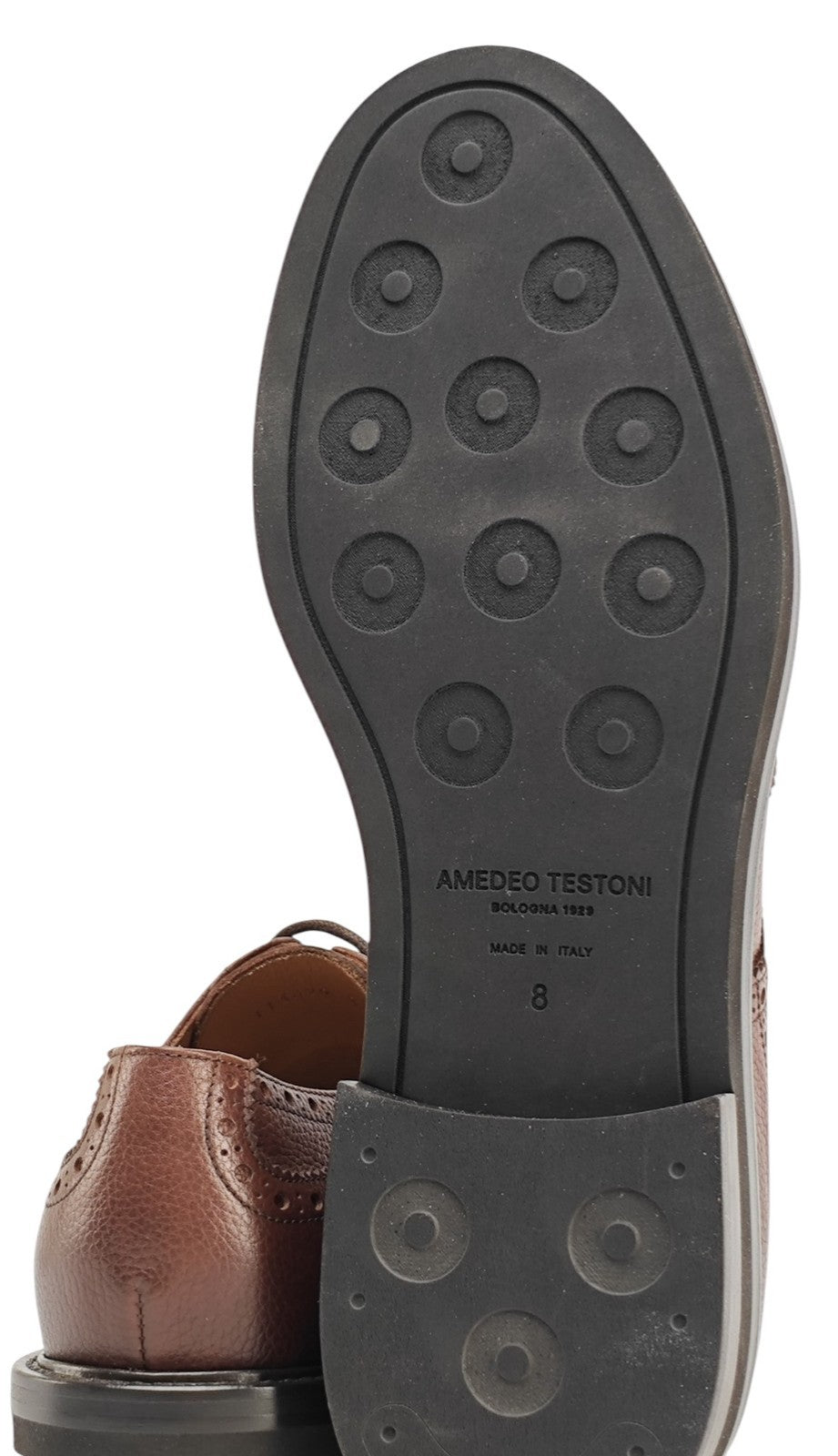 1200$ TESTONI "Camogli" Brown Derby Shoes Soft Grain Calf 8 UK / 9 US / 42 IT
