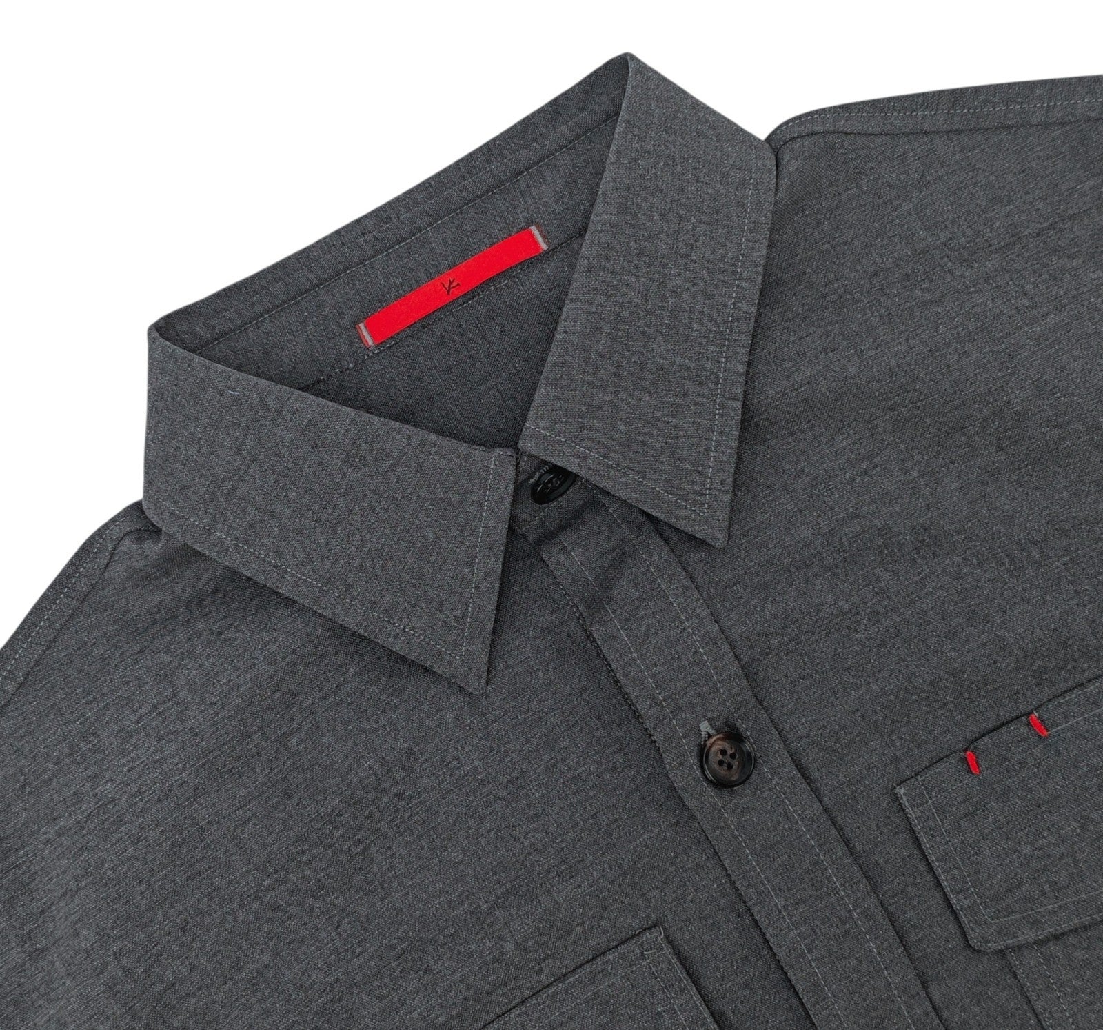 $1550 ISAIA NAPOLI Gray Hand-Sewn Overshirt Jacket Comfort Wool Size L