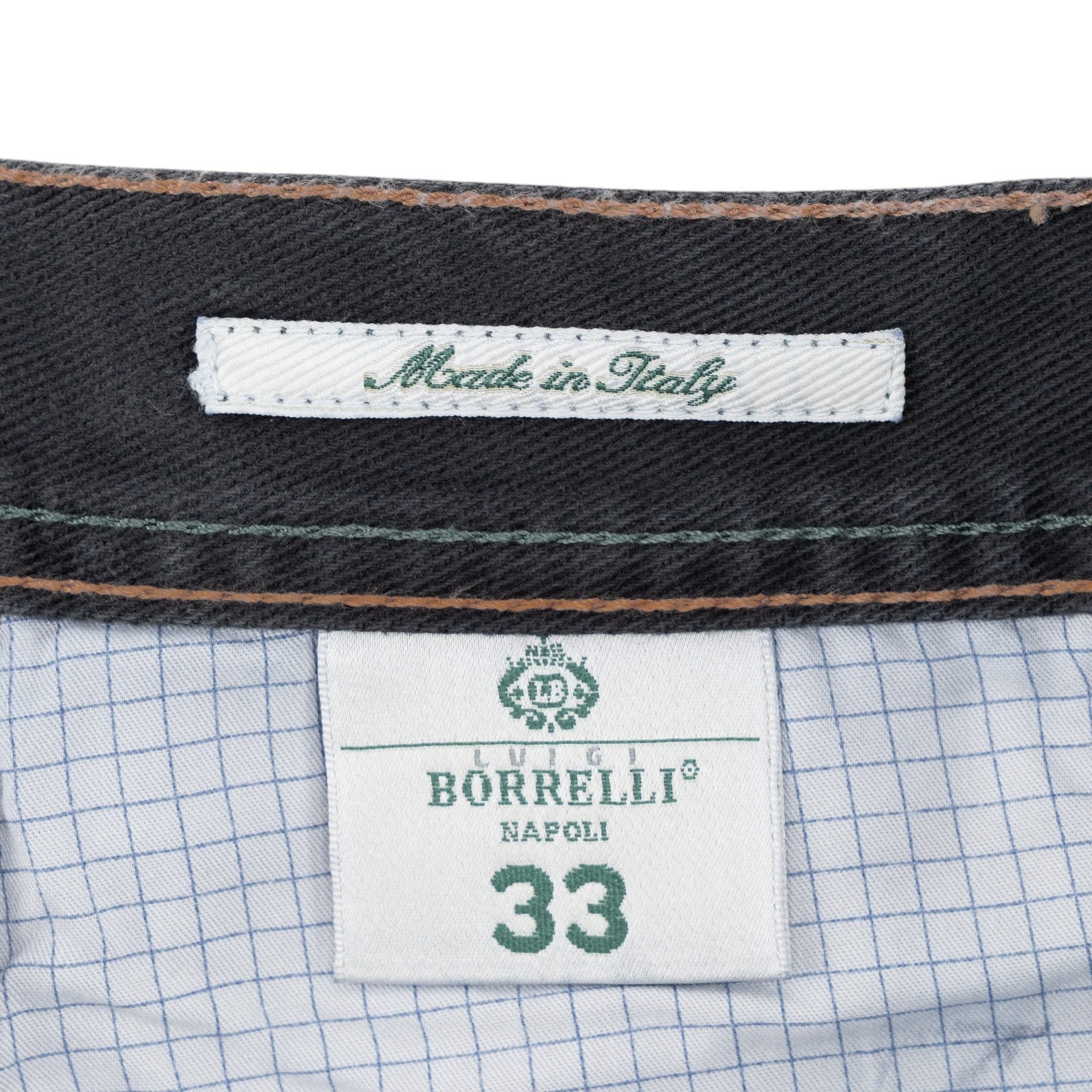 415$ LUIGI BORRELLI NAPOLI Gray Wash Denim Jeans Pant Twill Cotton
