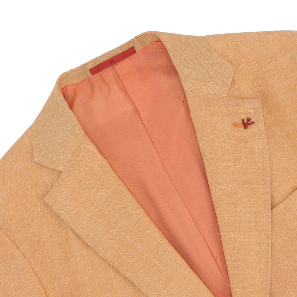 $5900 ISAIA NAPOLI "Capri" Orange Suit Fine Wool / Linen 38 US / 48 EU 8R