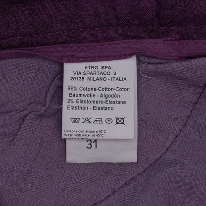 850$ ETRO MILANO Washed Purple Cotton Denim Pant Straight Fit - Made in Italy
