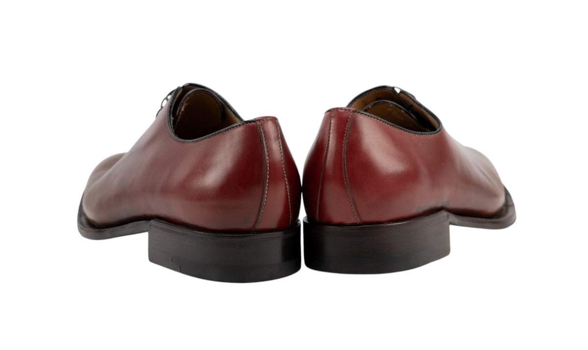 1450$ TESTONI "PIUMA" Construction Oxford Shoes Calf Wine 8 UK 9 US 42 IT