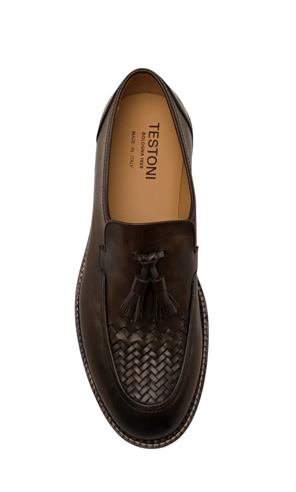 1300$ TESTONI "Camogli" Brown Tassel Loafer Antique Calf 8 UK 9 US 42 IT