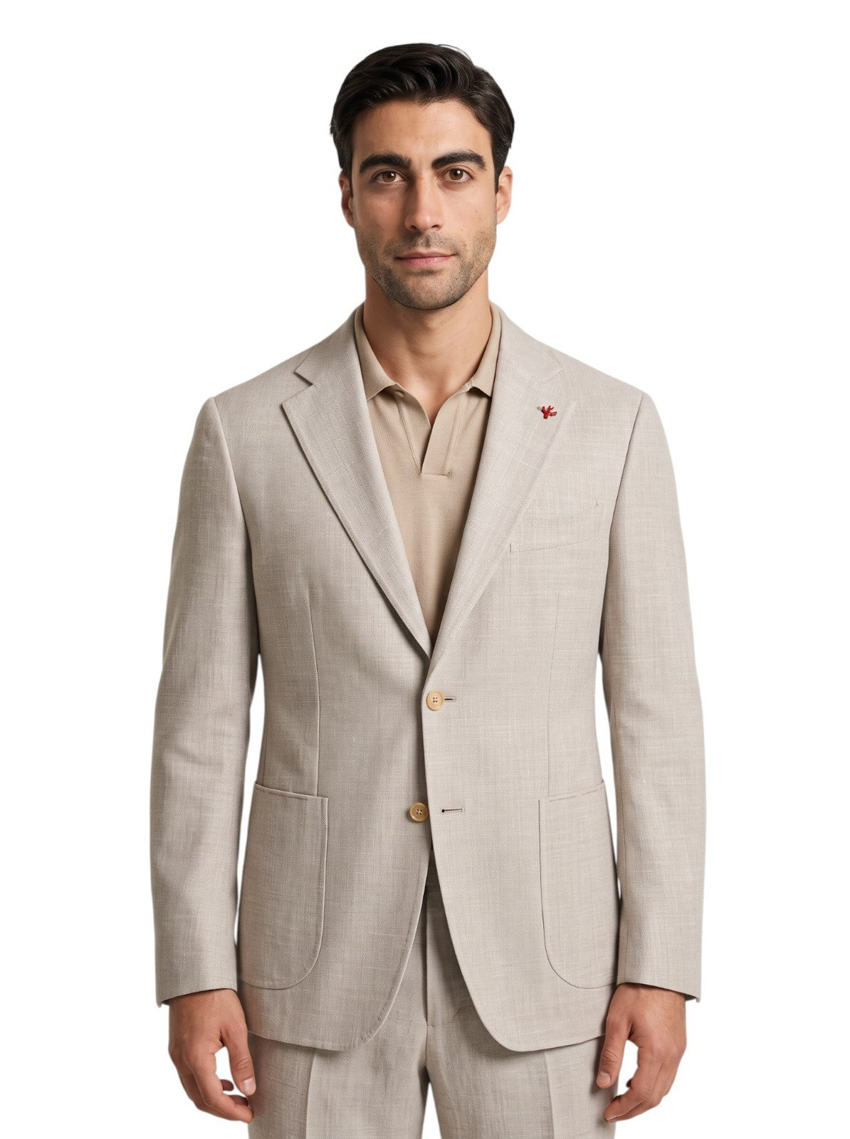 $6800 ISAIA NAPOLI "Capri" Sand Suit Wool / Silk / Linen 42 US / 52 EU 8R