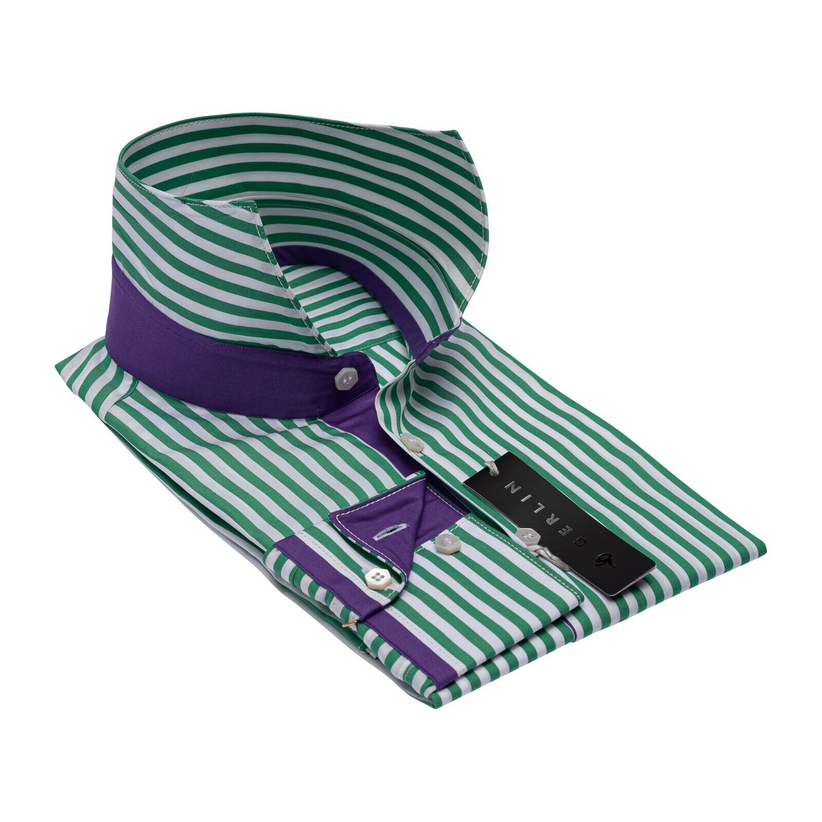 690$ LUXURY GERLIN Shirt Striped SUPRALUX ALUMO Cotton 16 - 41 2S ZILLI