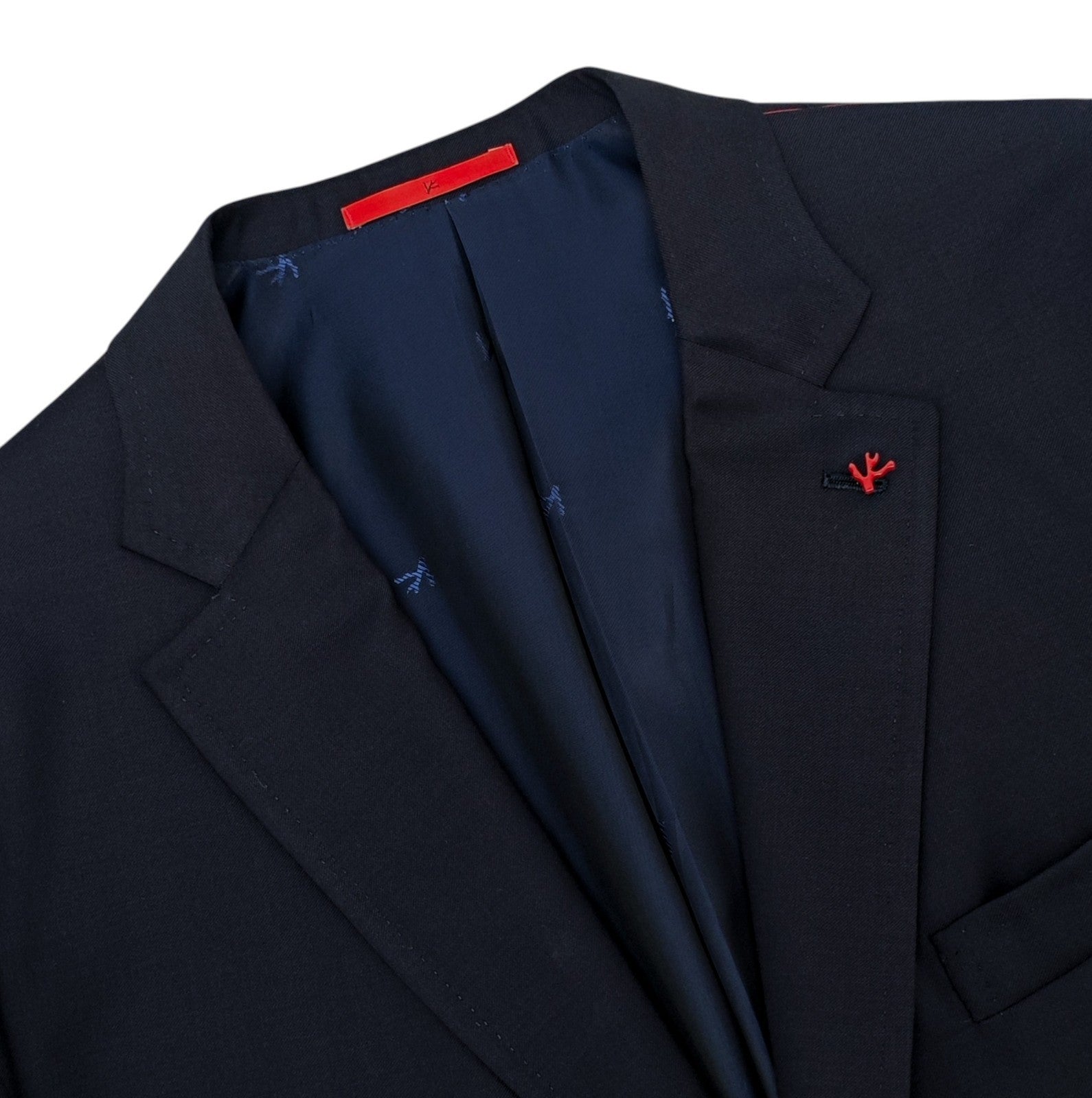 $7120 ISAIA "Capri" Aquaspider Blue Midnight Solid Hand-Sewn Suit Wool 7R