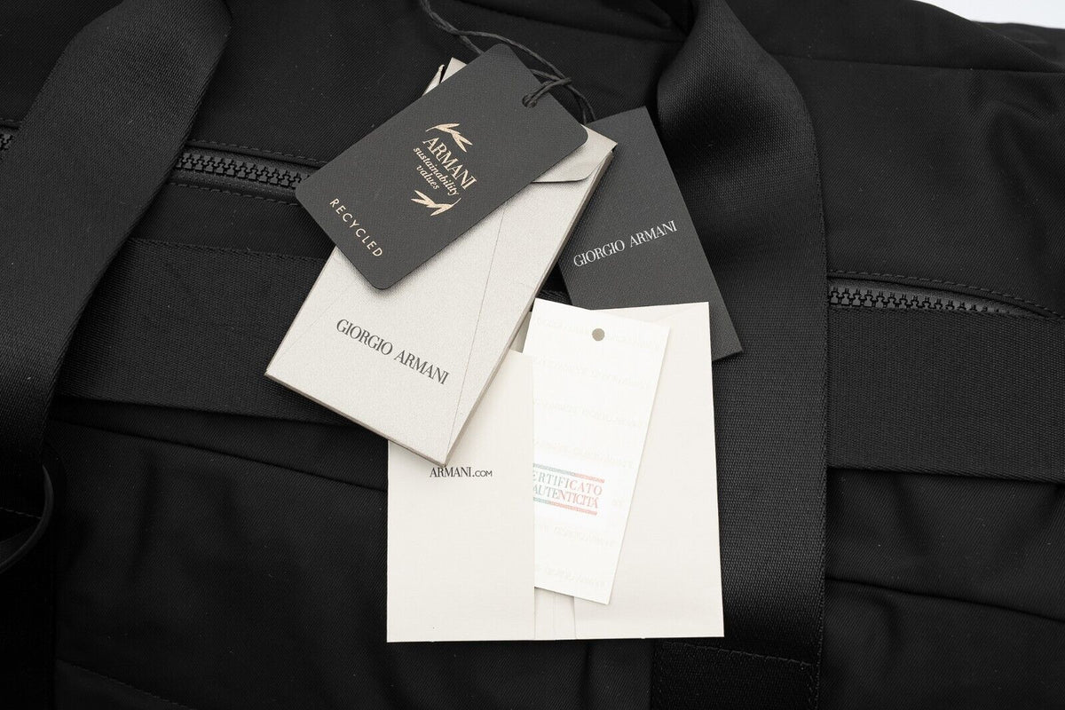 $1995 GIORGIO ARMANI Black Label LARGE Duffle Bag Travel + Mini Shopper Bag