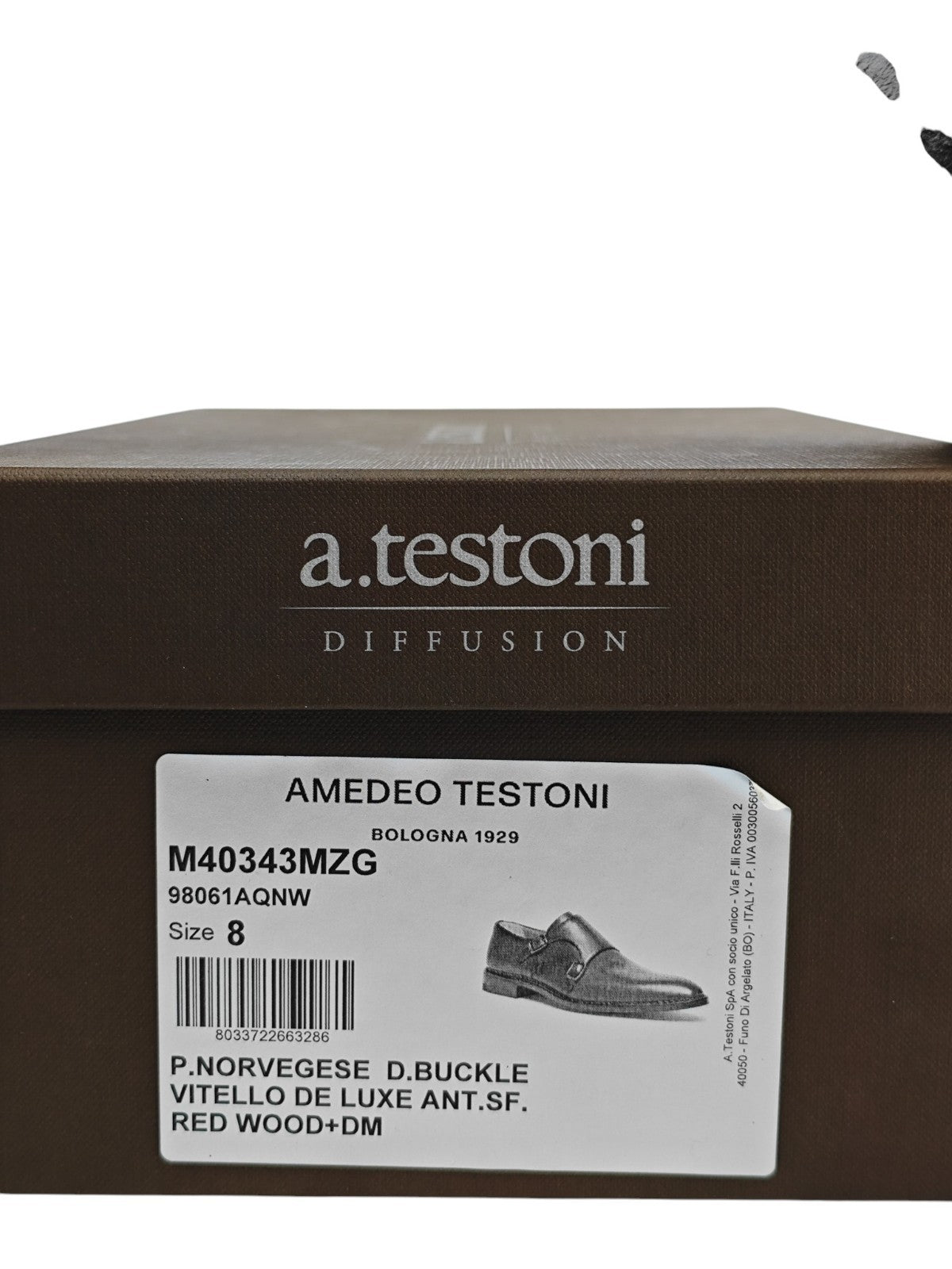 1800$ TESTONI  Monk Shoes Norwegian Welted Wood Red 8 UK / 9 US / 42 IT