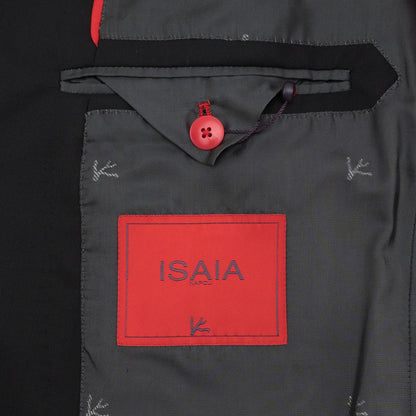 $7050 ISAIA "Gregorio" Black Hand-Sewn Suit Fine Wool 4 Seaon 38 US / 48 EU 7R