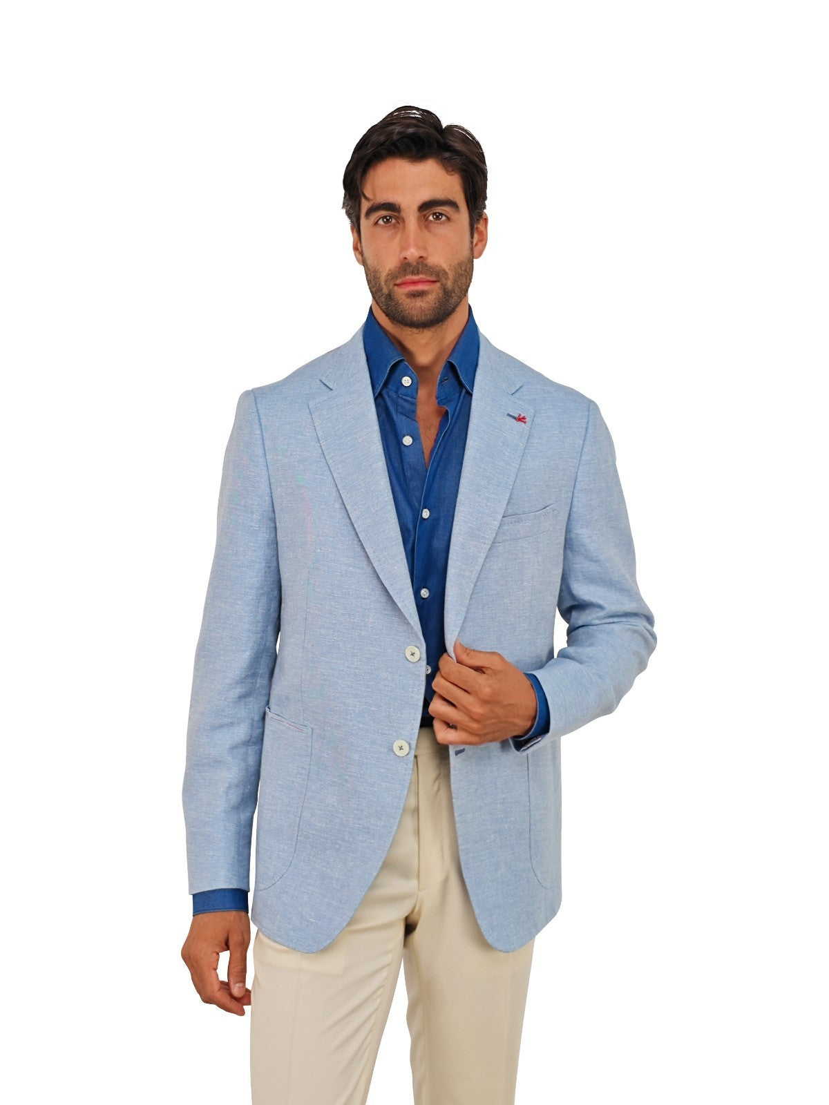$5400 ISAIA NAPOLI Sky Blue Jacket Sport Coat Cashmere Silk Linen 44 US 54 EU 8R