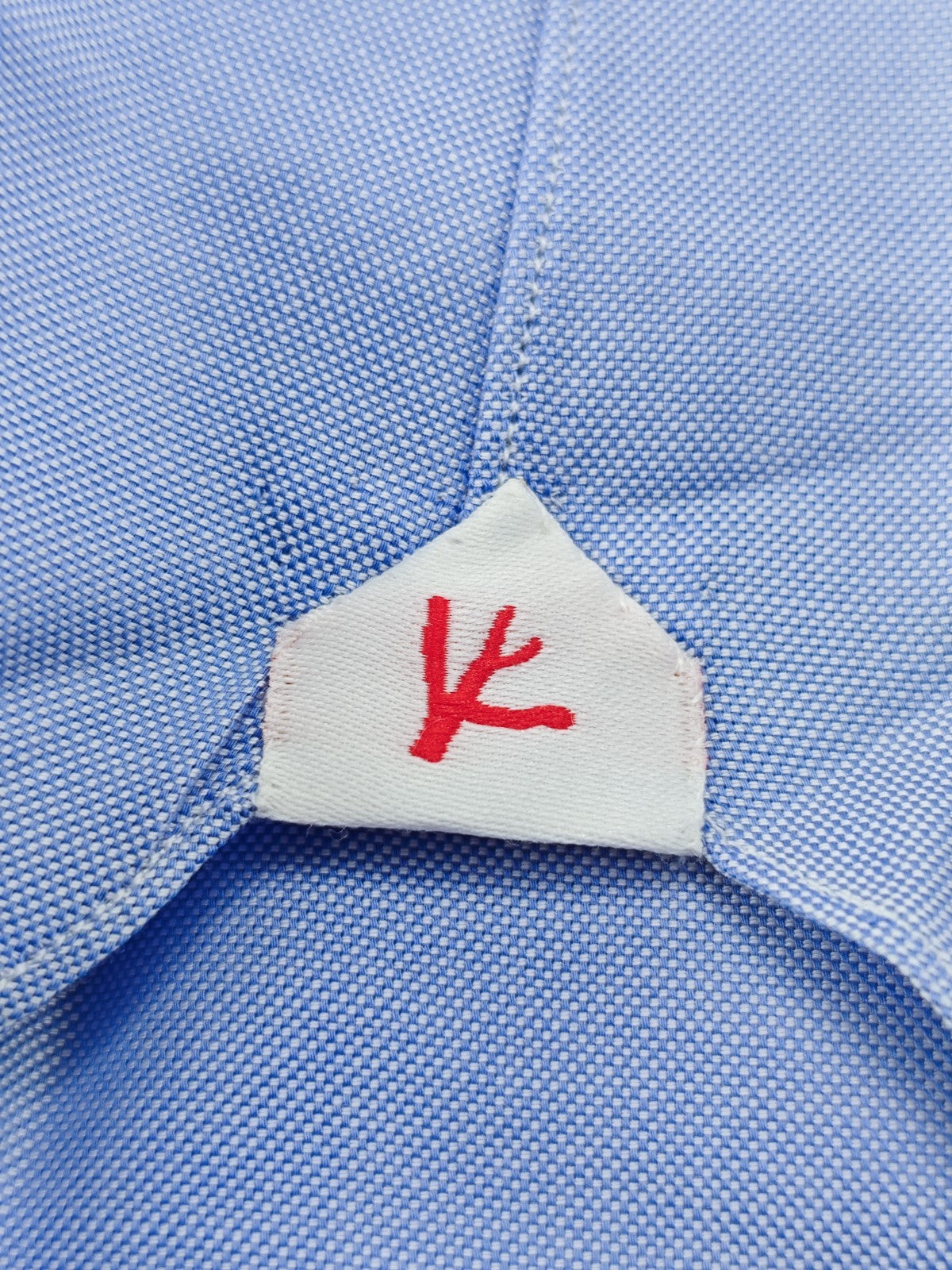 780$ ISAIA NAPOLI "Mix" Dress Shirt Blue Solid Oxford Cotton 15.75 - 40