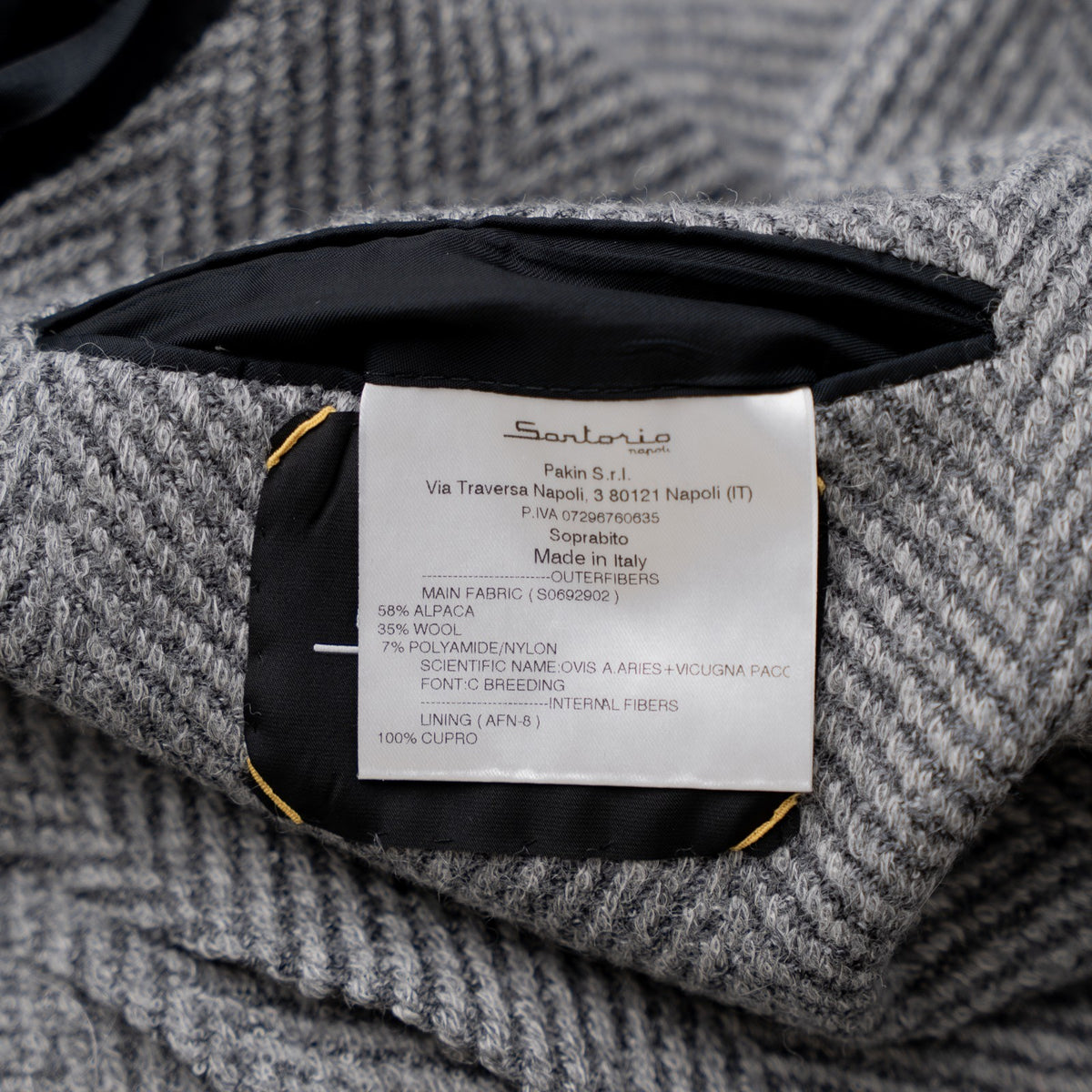 $3450 SARTORIO by KITON Gray Overcoat Alpaca / Wool Herringbone 42 US / 52 EU