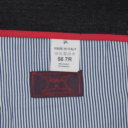 750$ ISAIA NAPOLI "Comfort" Black 5 Pocket Pant Cotton Regular 40 US / 56 EU