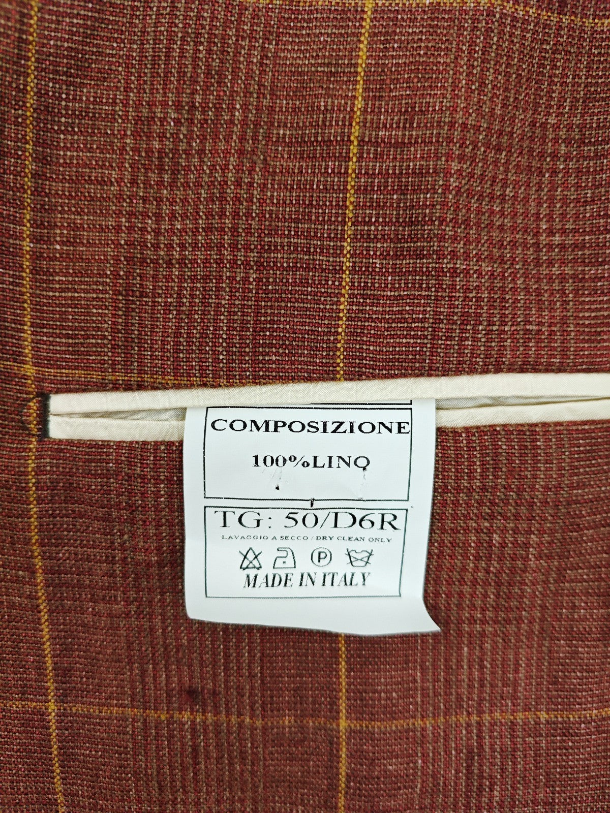 $1750 RUBINACCI NAPOLI Rust Unlined Jacket Sport Coat 100% Linen 40 US / 50 EU