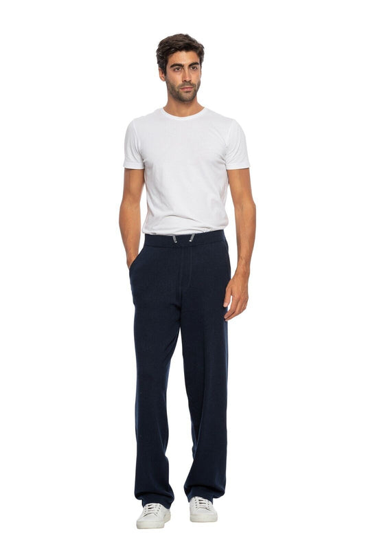 1200$ FEDELI CASHMERE Pant Joggers Sweatpants Blue 100% Soft Cashmere