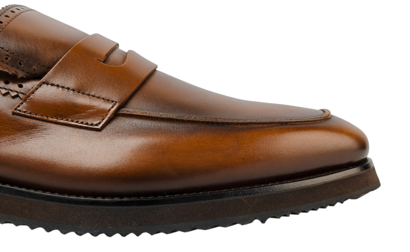 $1200 TESTONI BOLOGNA "Bolgheri" Loafer Shoes Shaded Calf Cider Brown