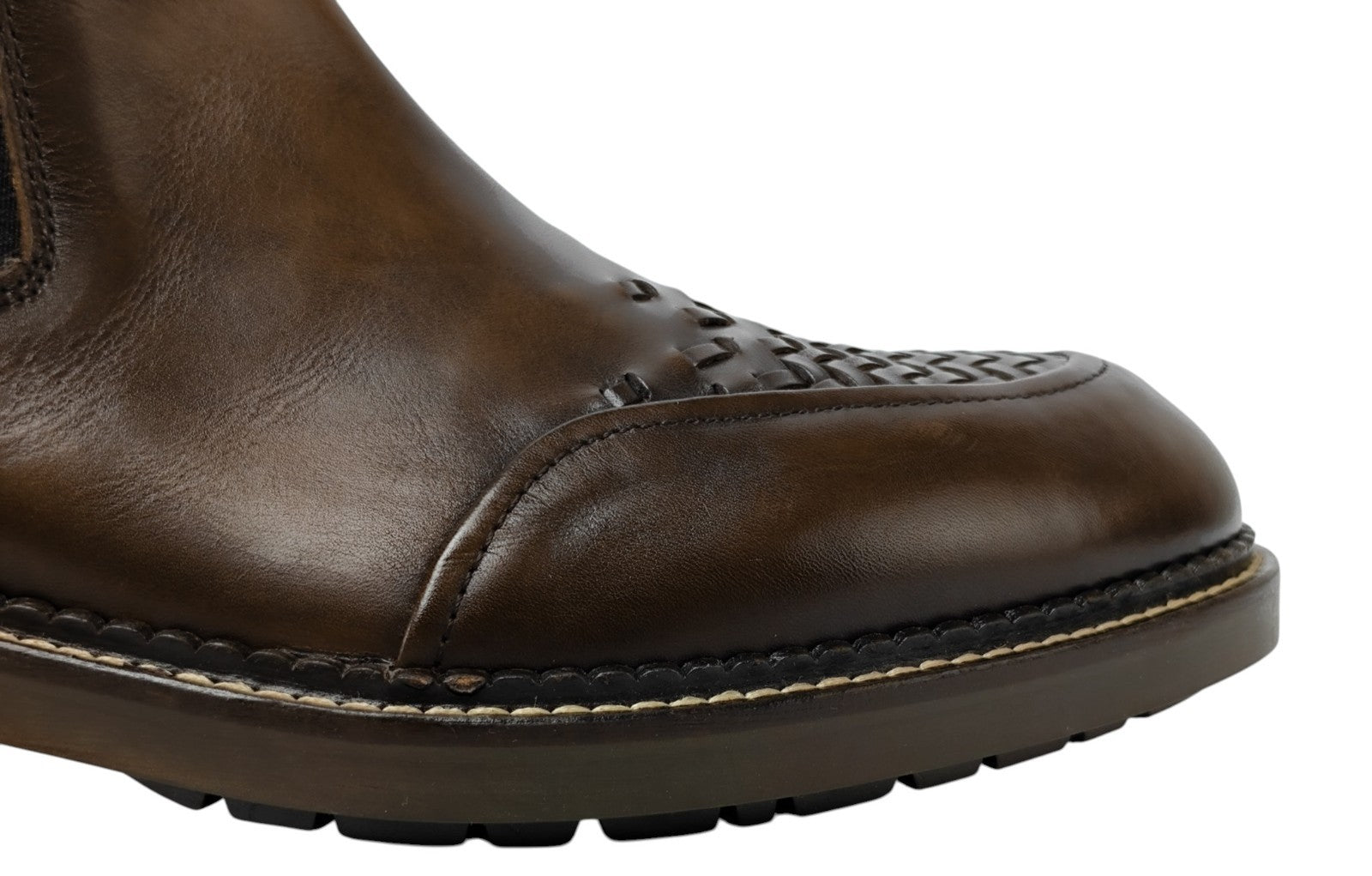 1500$ TESTONI Chelsea Boot Shoes Antique Calf Cigar 8 UK / 9 US / 42 IT