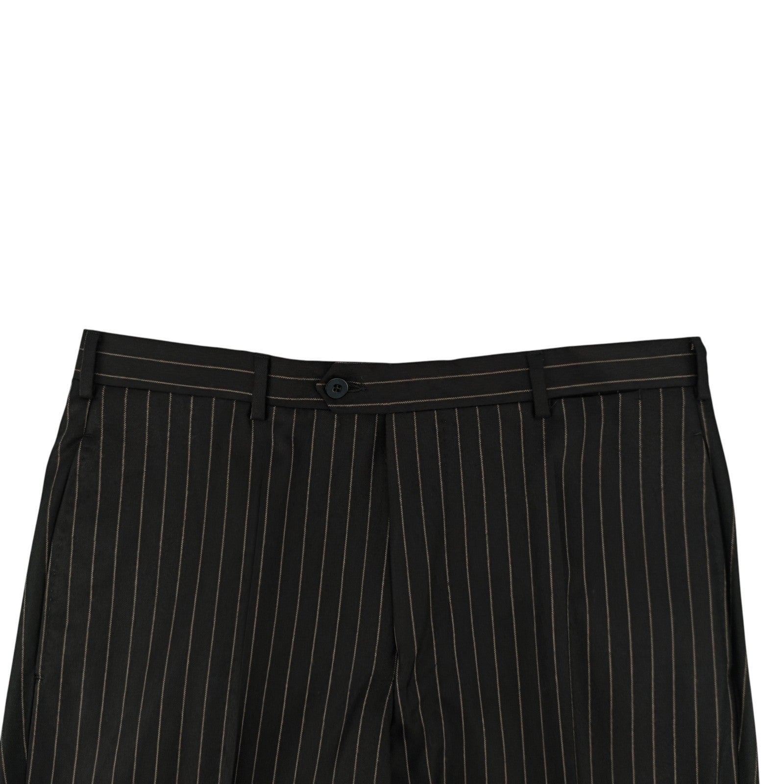 $2200 RAFFAELE CARUSO Black Double Breasted Suit Striped Wool 150's  40 US 50 EU