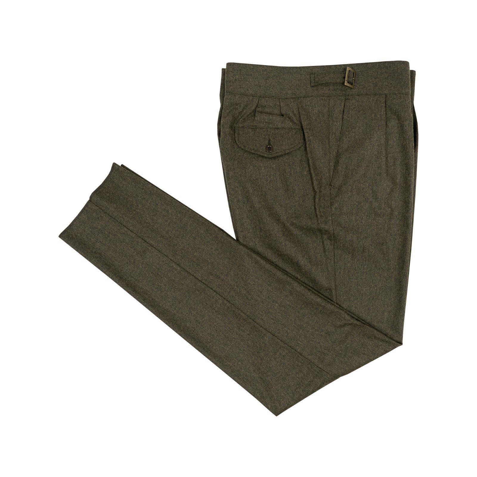720$ RUBINACCI NAPOLI "Manny" Green High Rise Pant Gurkha Wool / Cashmere