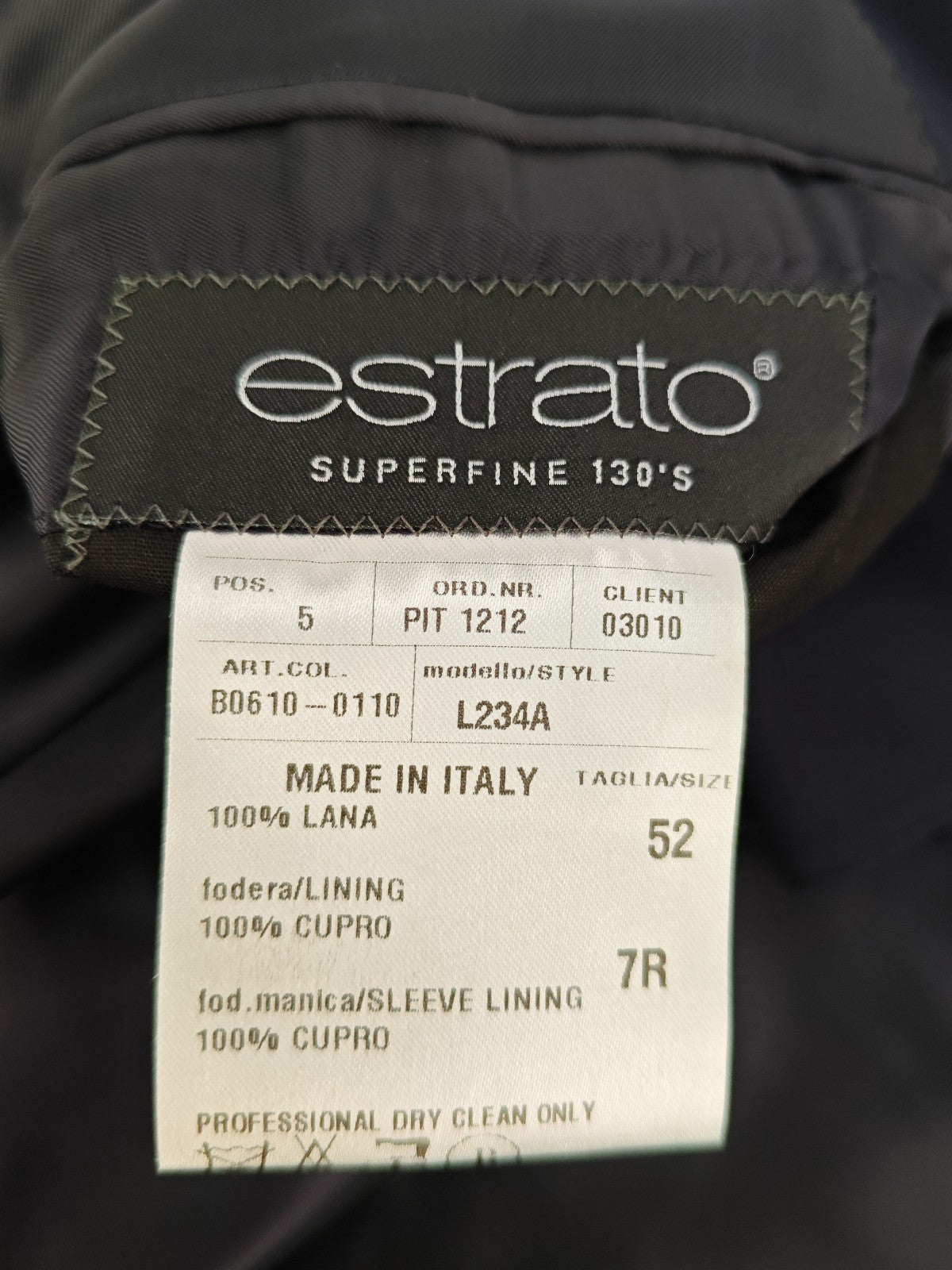 1600$ RAFFAELE CARUSO Navy Superfine 130’s Wool Sport Coat 3/2 Roll  42 US 52 IT