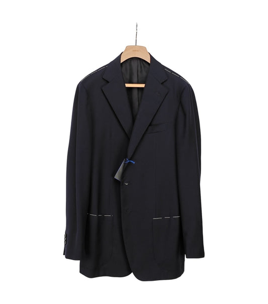 SARTORIA FELAMM NAPOLI Blue Total Handmade Sport Coat Jacket  Wool 42 US / 52 EU