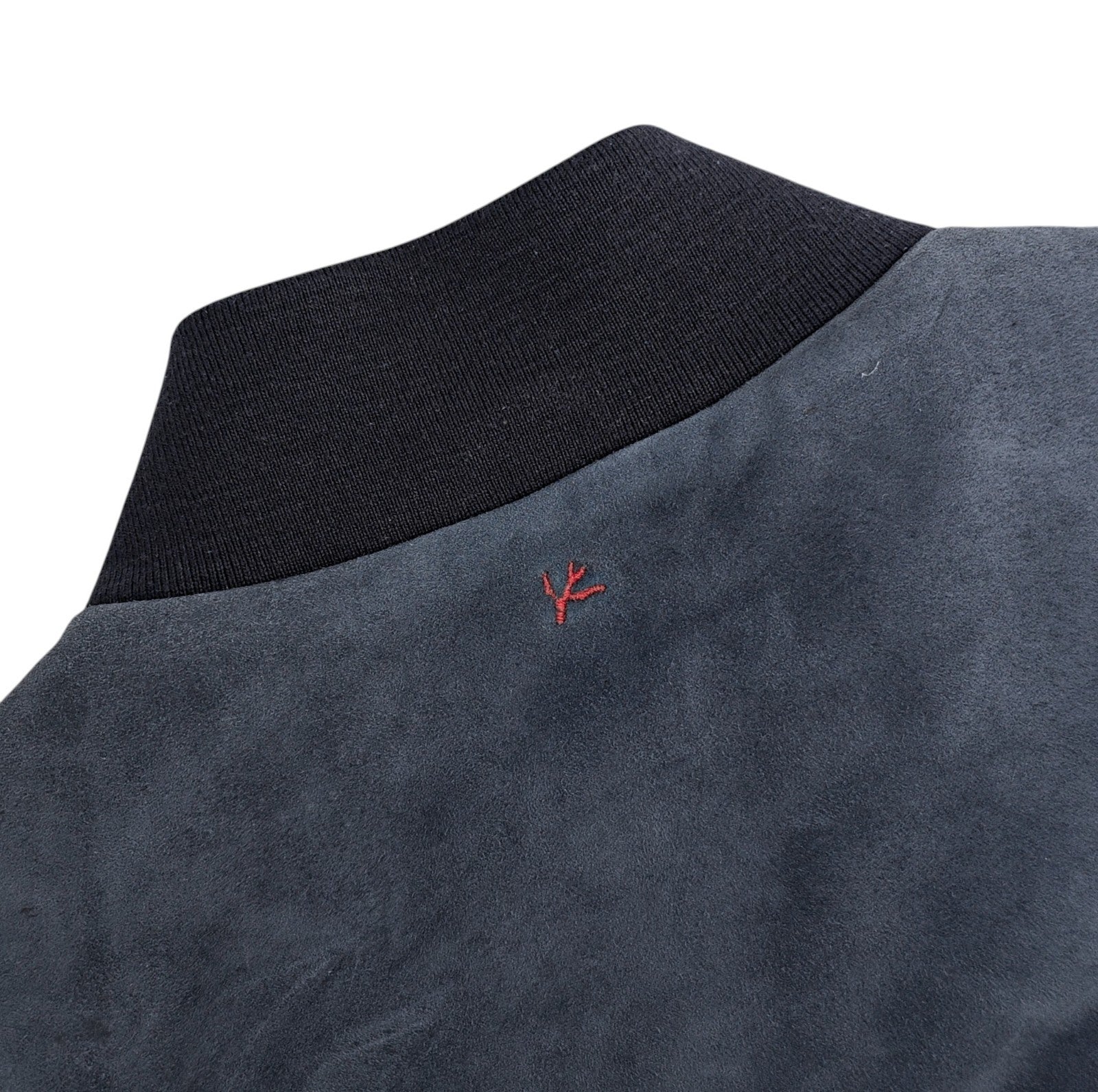 4200$ ISAIA NAPOLI Slate Blue Quilted Vest Jacket Lambskin Leather 42 US / 52 EU