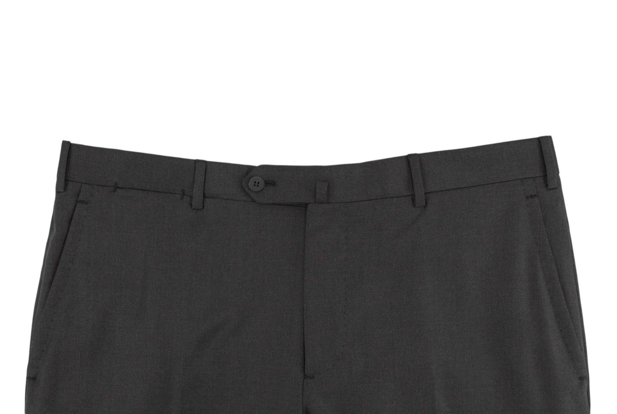 $7120 ISAIA NAPOLI "Gregorio" Dark Gray Suit Hand-Sewn Fine Wool Aquaspider