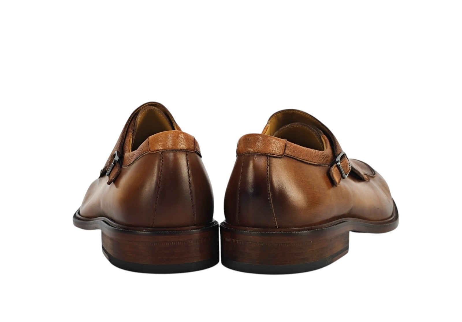 1300$ TESTONI Caramel Monk Shoes Bolognese Goodyear Welted 8 UK / 9 US / 42 IT