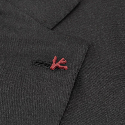 $7120 ISAIA "Gregorio" Dark Gray Suit Hand-Sewn Wool Aquaspider Water Repellent