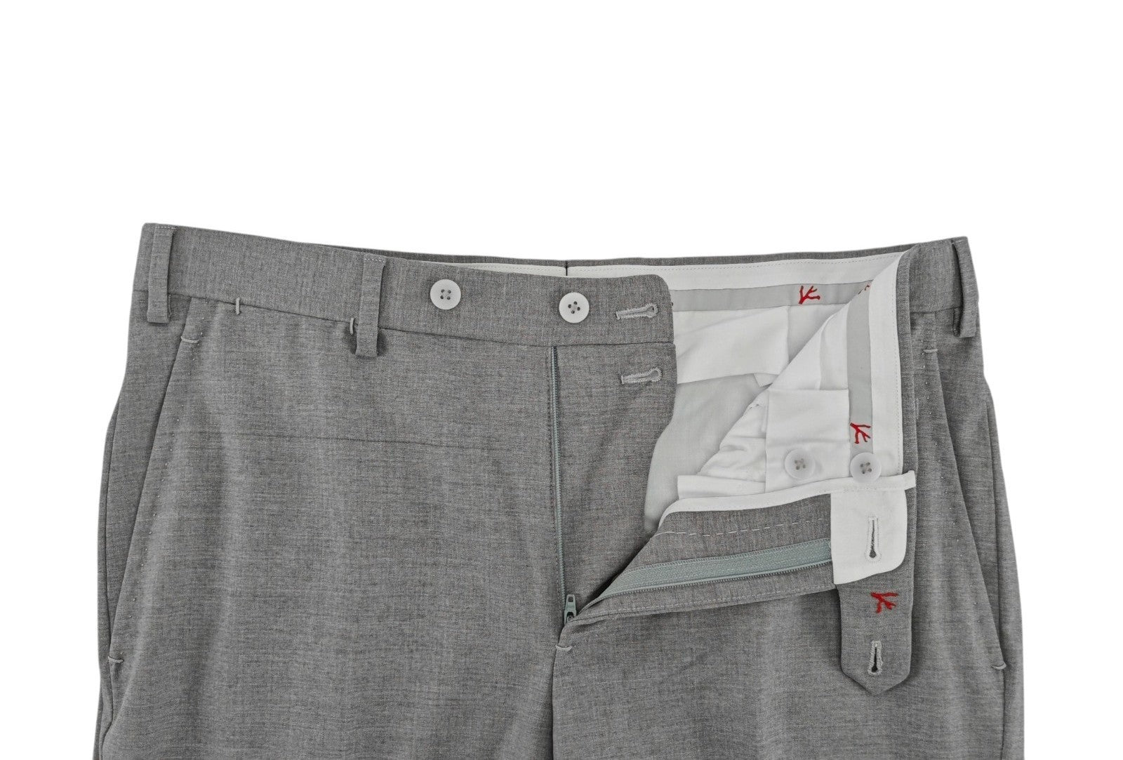 1650$ ISAIA "Sanità" Gray Tapered Dress Pant Fine Stretch Wool Comfort Project