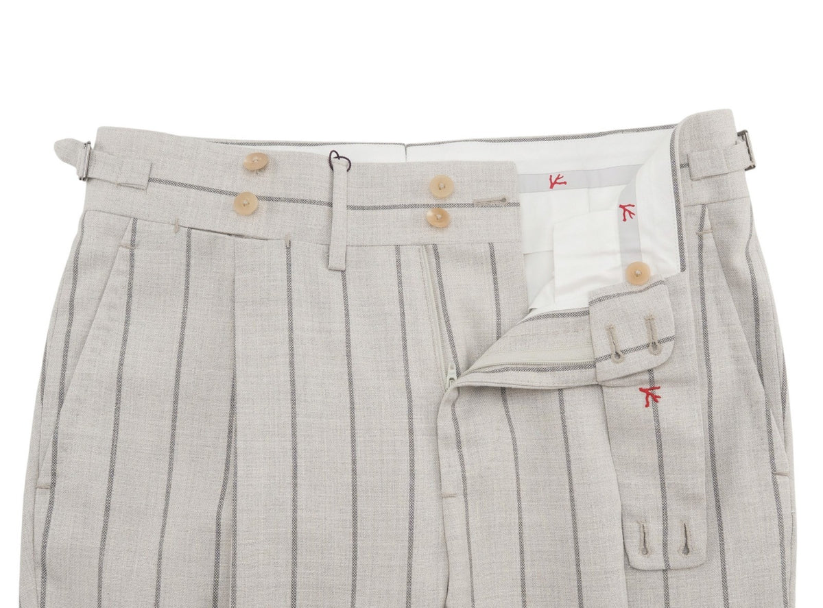 $6850 ISAIA NAPOLI "Capri" Light Beige Suit Wool - Silk - Linen 40 US / 50 EU 8R