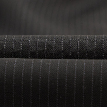 $6850 ISAIA NAPOLI "Capri" Black Suit Hand-Sewn Fine Wool Striped 8R