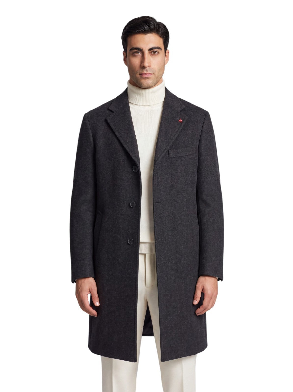 7200$ ISAIA NAPOLI Dark Gray Overcoat Coat Wool  40 US / 50 IT