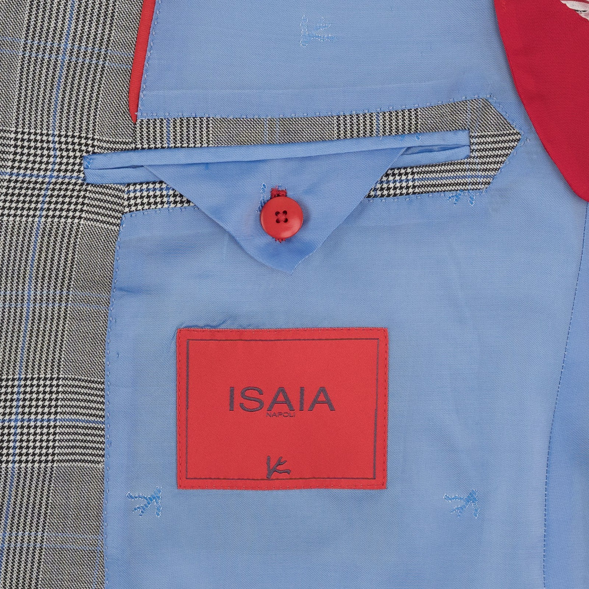 $6550 ISAIA NAPOLI "Base 5" Gray Suit Fine Wool Prince of Wales 42 US / 52 EU 7R
