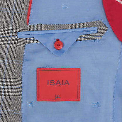 $6550 ISAIA NAPOLI "Base 5" Gray Suit Fine Wool Prince of Wales 42 US / 52 EU 7R