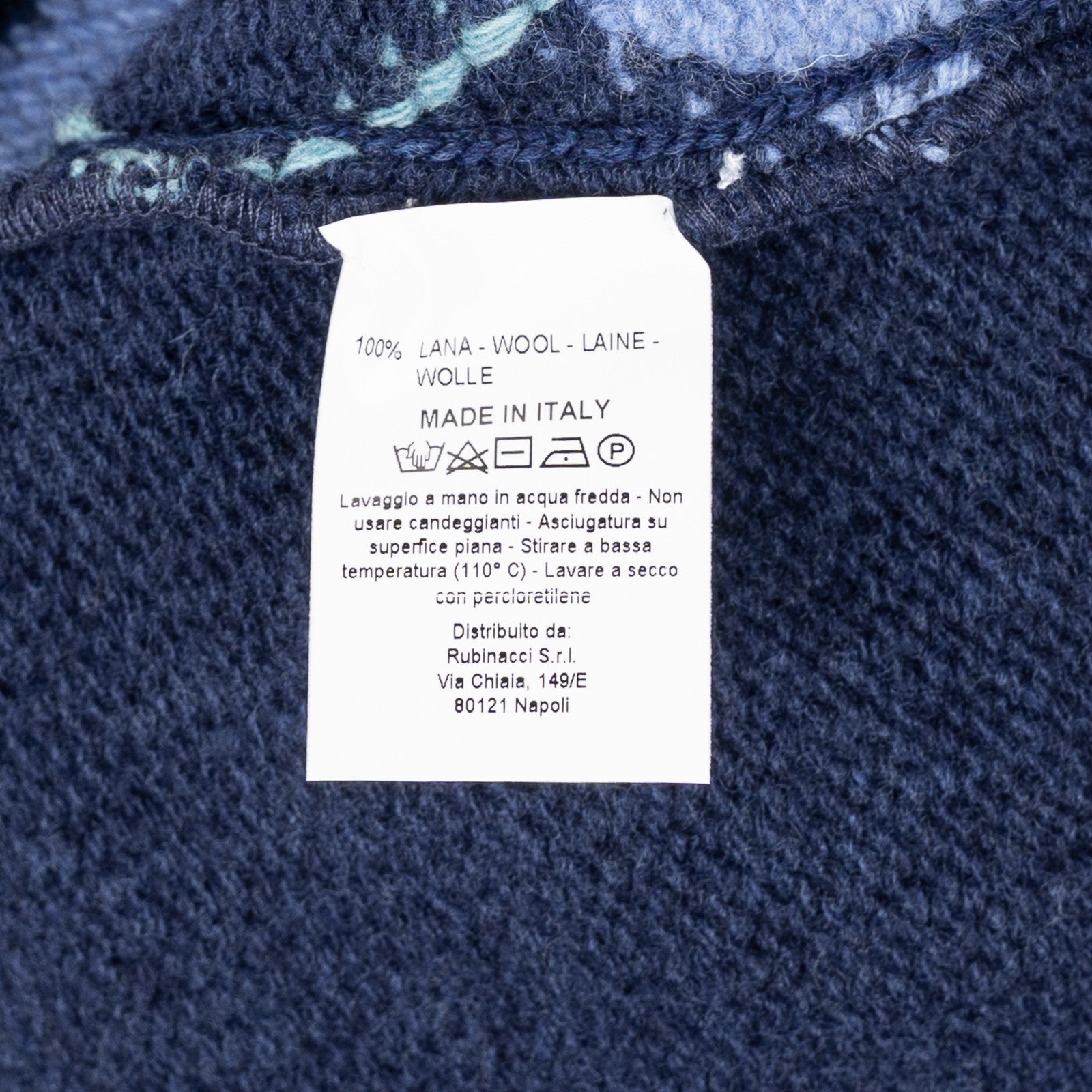 $950 RUBINACCI NAPOLI Blue Cardigan Jacket Argyle Check Wool 42 US / 52 EU