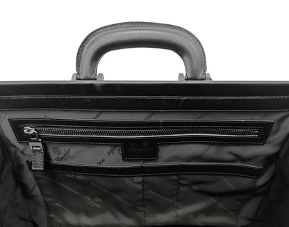 1450$ PINEIDER FIRENZE 1774 Grained Calf Work Doctor Bag Laptop Black
