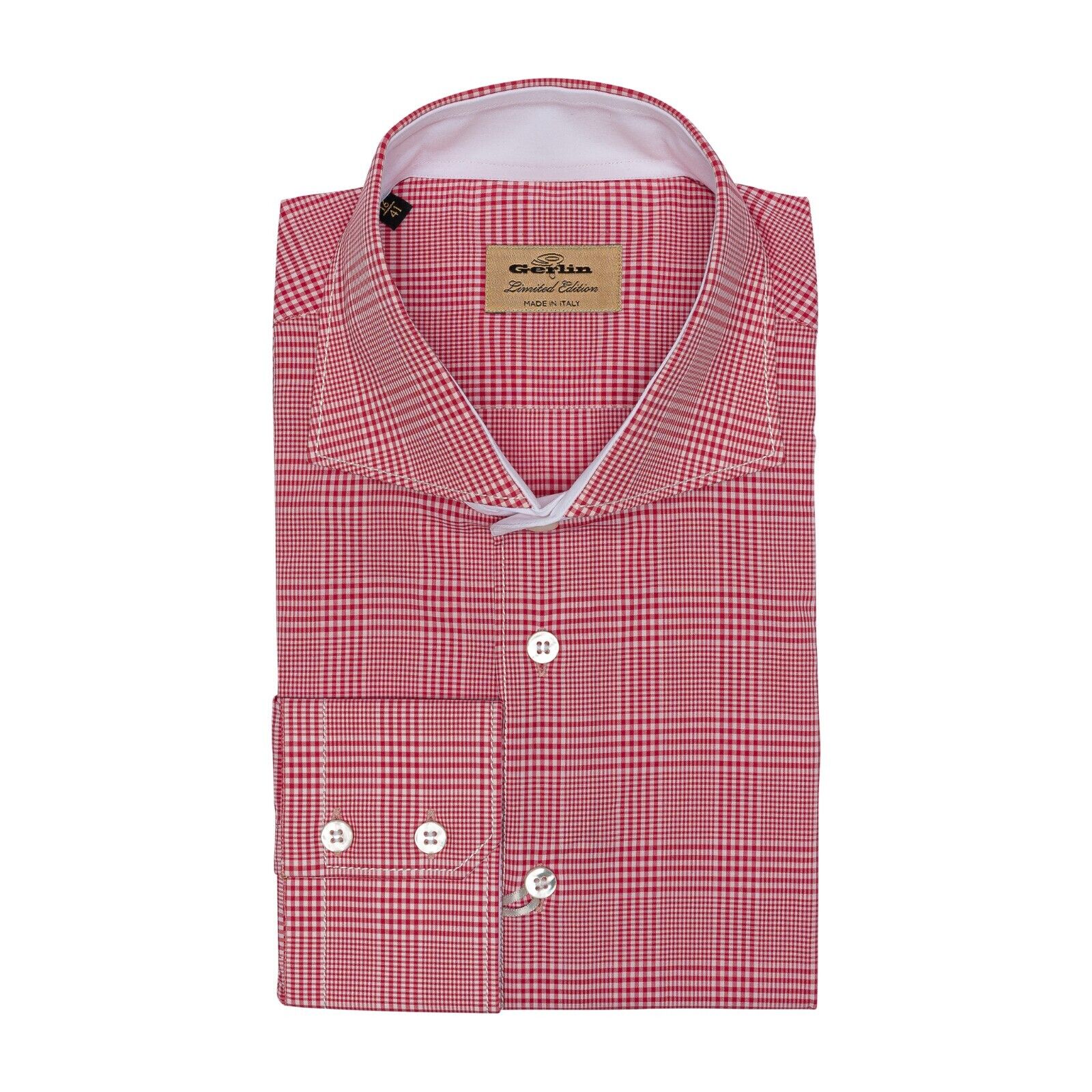 690$ LUXURY GERLIN Shirt Red Plaids & Checks Cotton 16 - 41 1N ZILLI