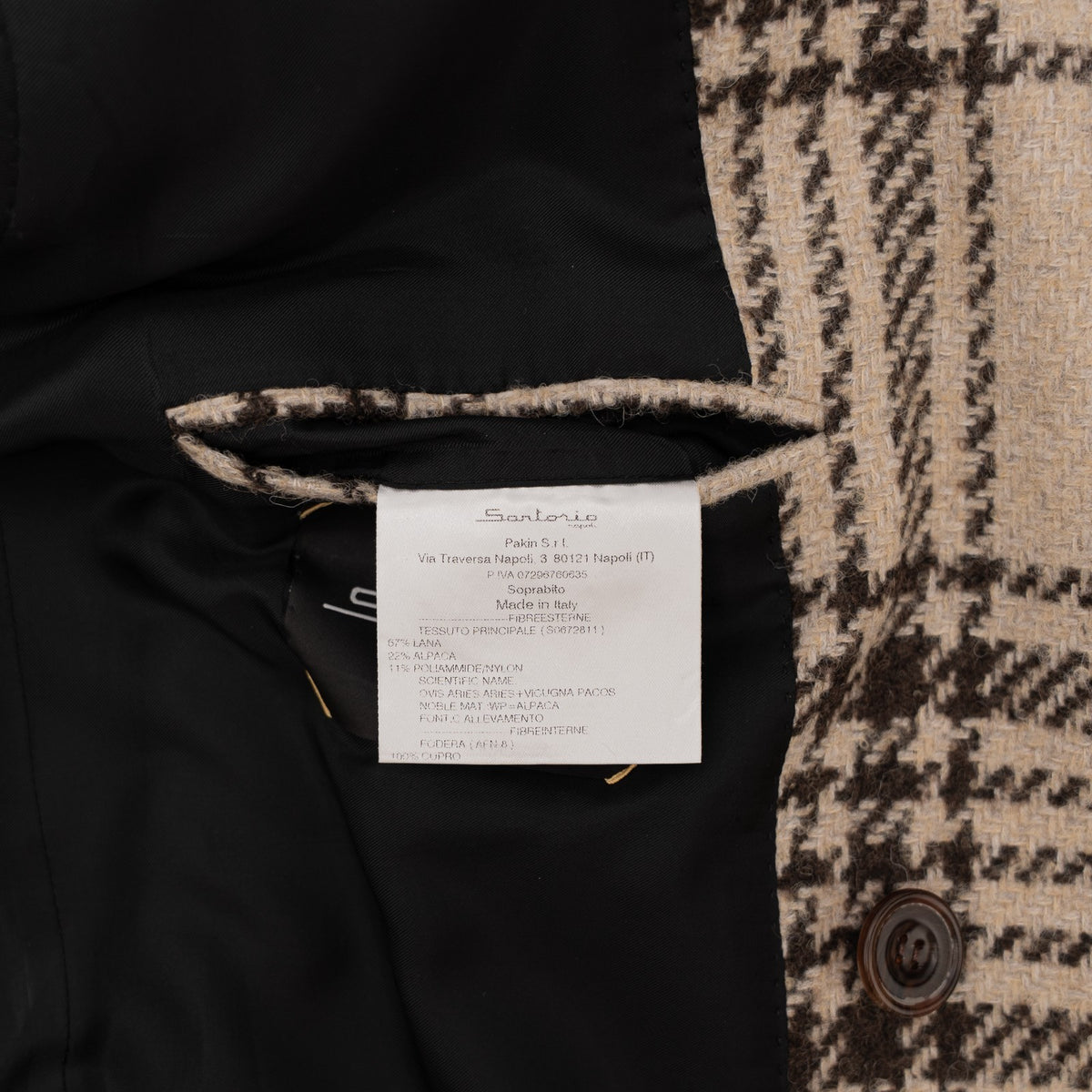 $3150 SARTORIO by KITON Beige Overcoat Alpaca / Wool Plaid 40 US / 50 EU
