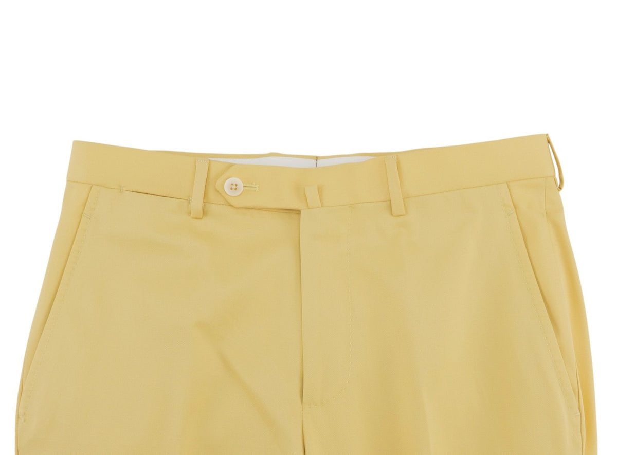 $5100 ISAIA NAPOLI "Capri" Yellow Hand-Sewn Suit Cotton  36 US / 46 EU 8R