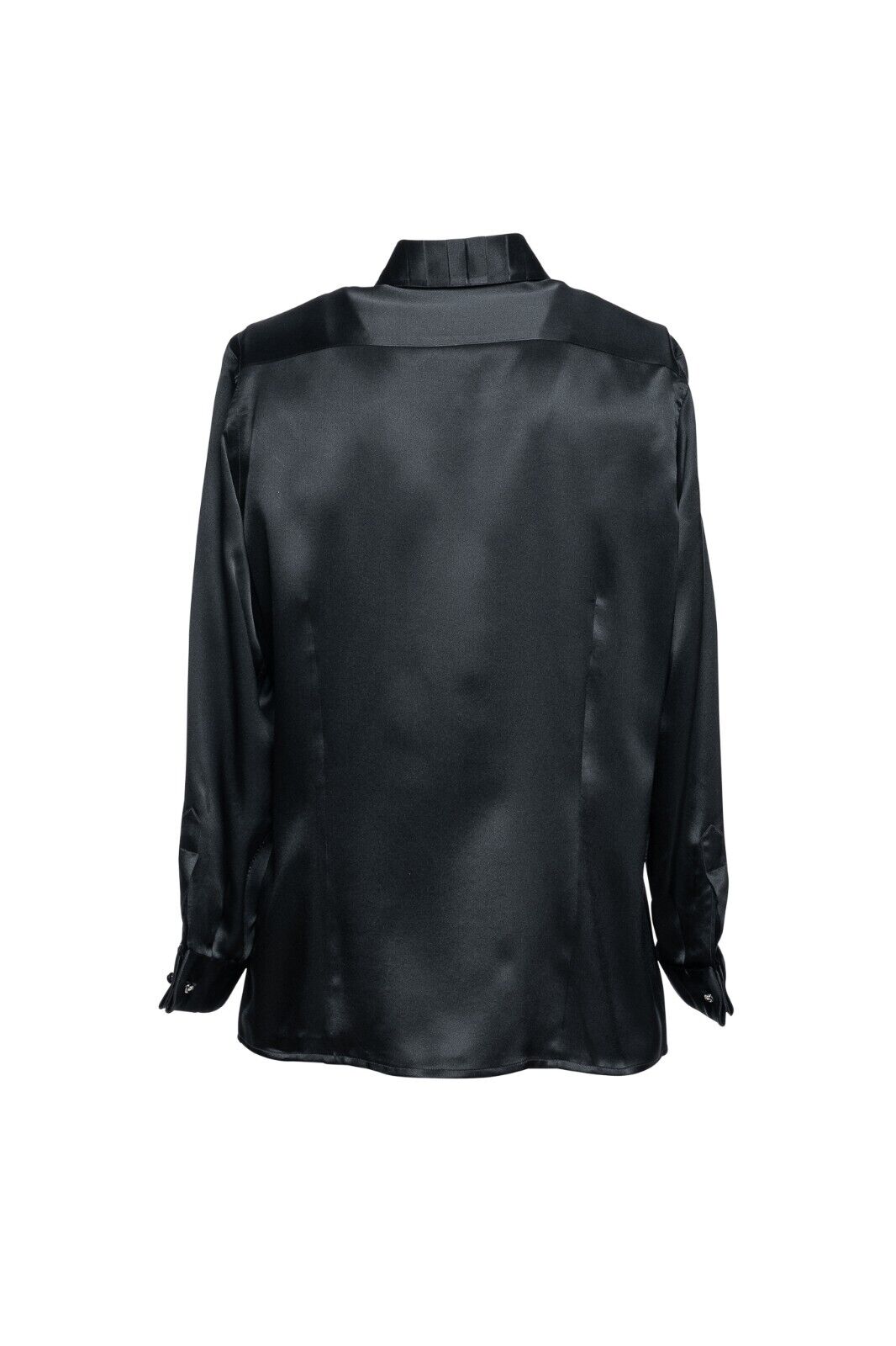 1600$ LUXURY ITALO FERRETTI Shirt Women Black 100% Silk COMO Size M BIJAN