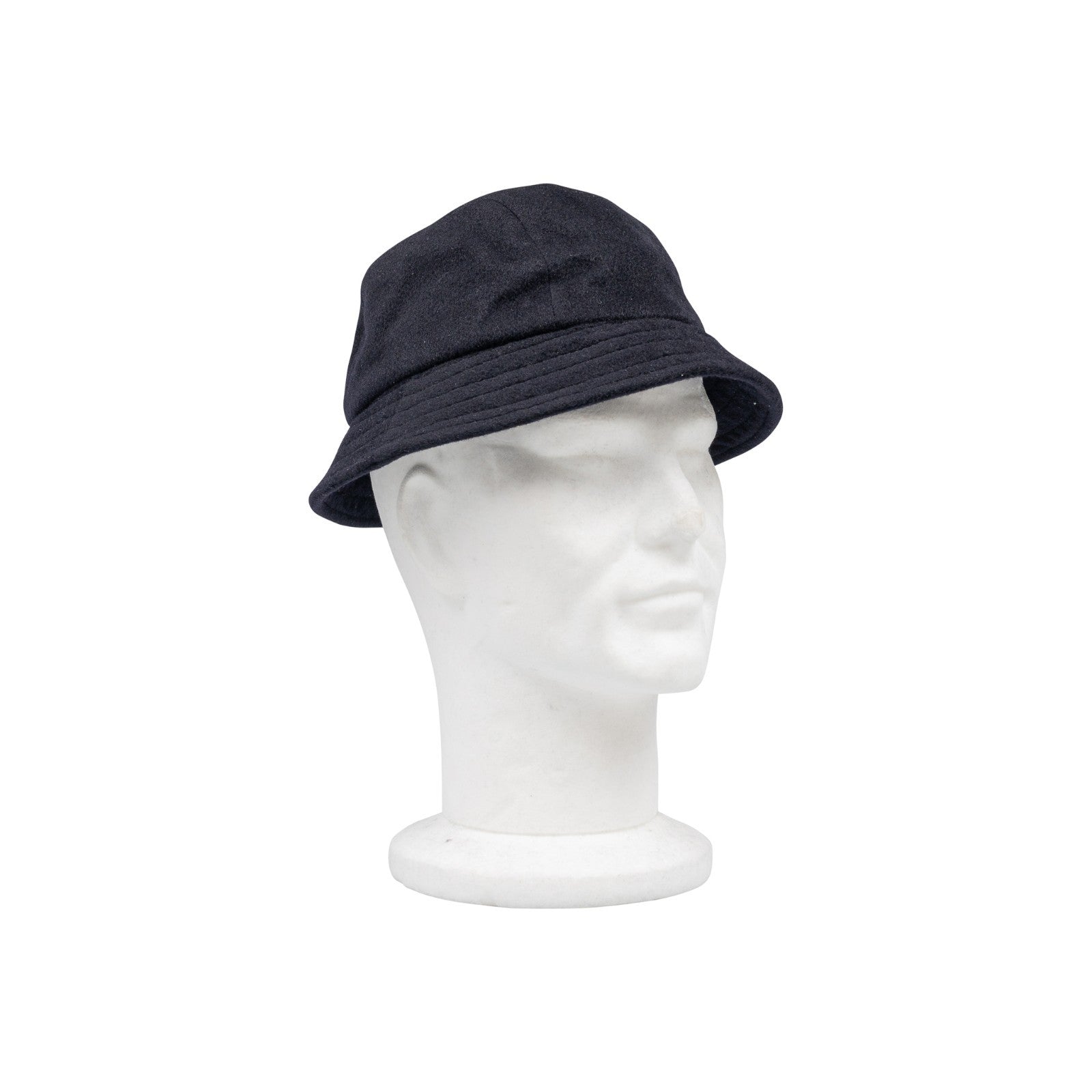 250$ RUBINACCI NAPOLI Blue Navy Made in England Wool Bucket Hat