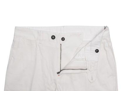 850$ ISAIA NAPOLI White 5 Pocket Chino Pant Cashmere Cotton Slim Fit