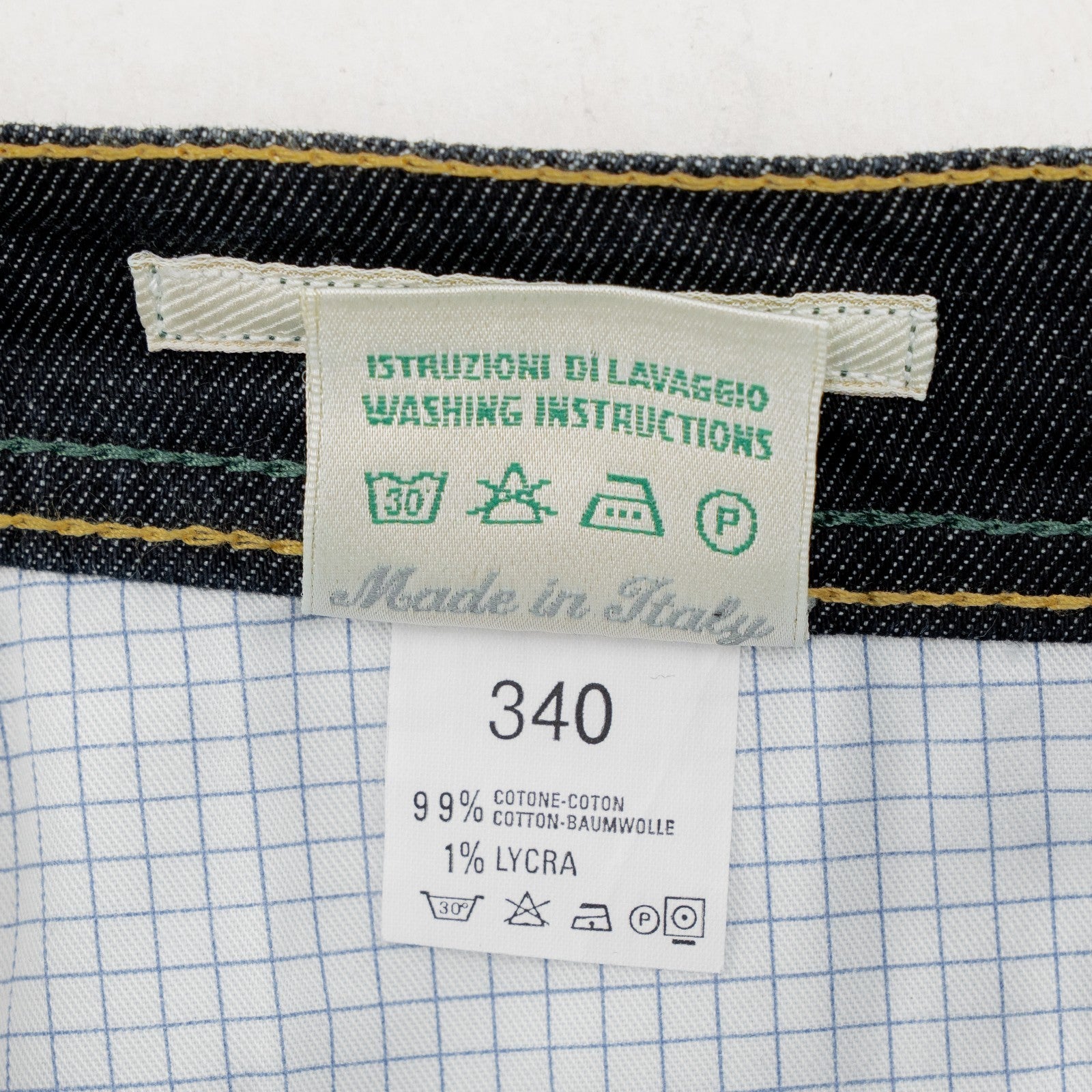 415$ LUIGI BORRELLI NAPOLI Blue Denim Jeans Pant Raw Cotton 37 US / 53 EU