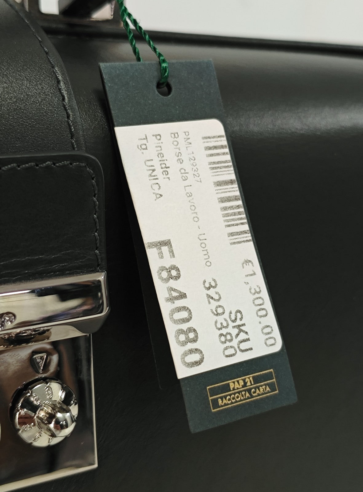 1520$ PINEIDER "Metro Smooth" Calf Diplomatic Briefcase Work Doctor Bag Green