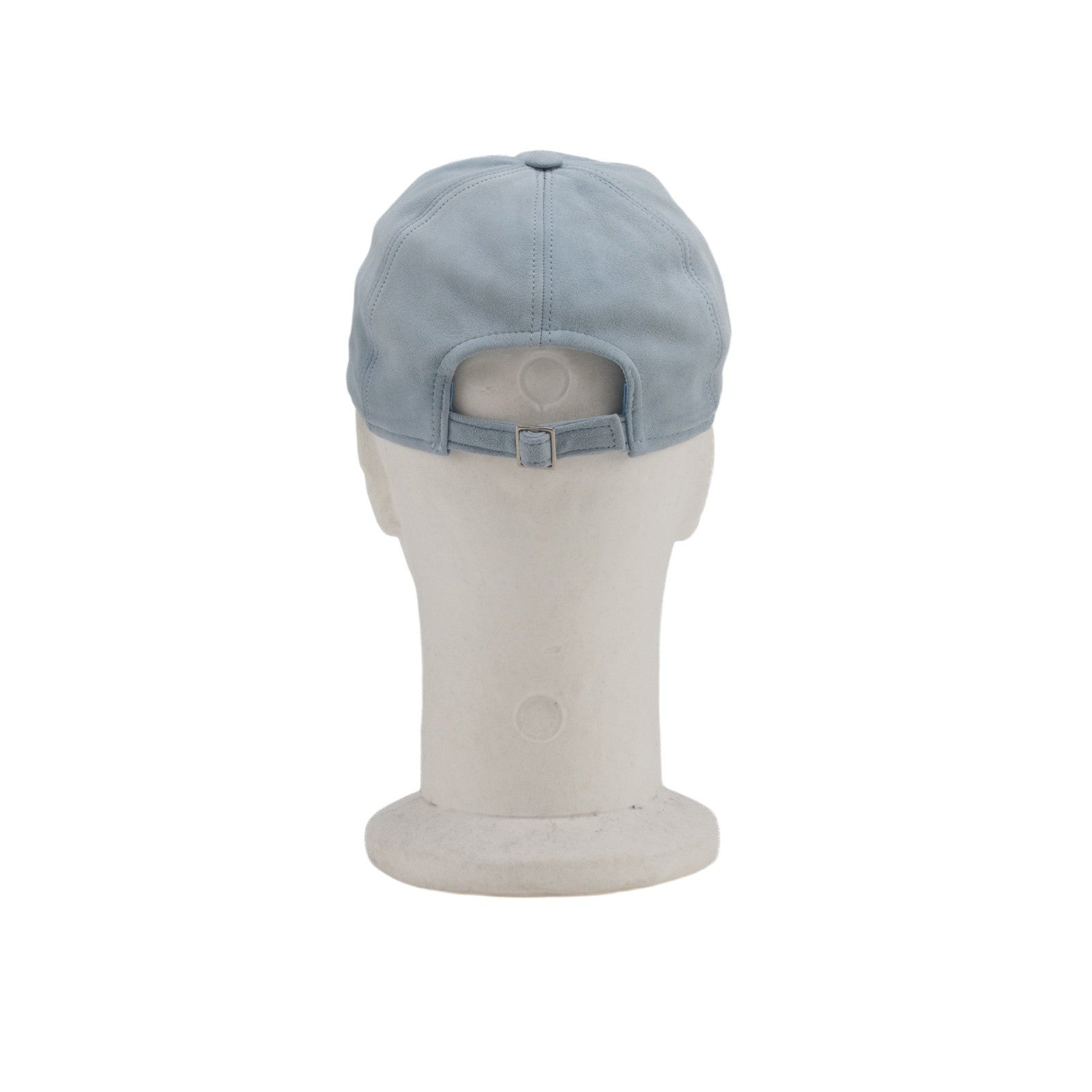 650$ ISAIA NAPOLI Light Blue 100% Suede Leather 6-Panel Baseball Cap - Size 58