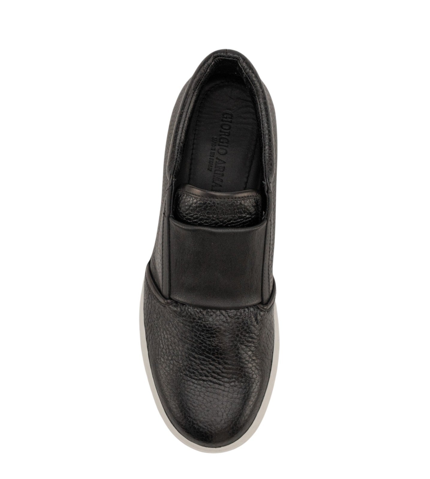 900$ GIORGIO ARMANI Shoes Slip on Sneakers Black Leather 8 UK / 9 US / 42 IT